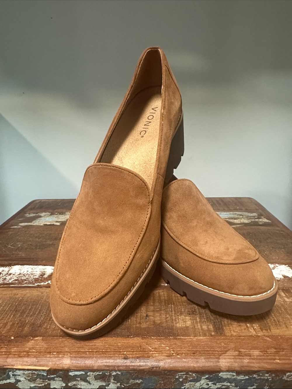 Vionic Suede Loafer in Camel Brown